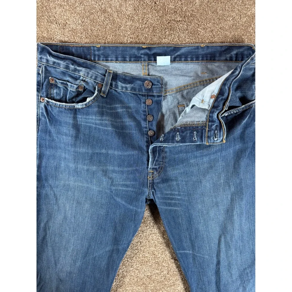 Levi's 501 Button Fly Jeans Mens Blue Denim Straight Leg Size‎ 38x34 Vintage Y2K